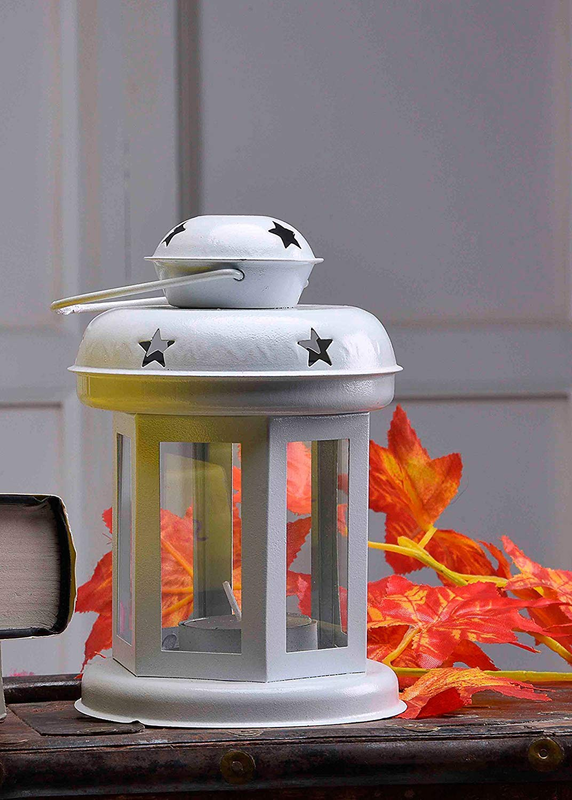 Alisha Exports set of 3 Decorative White Iron Lanterns