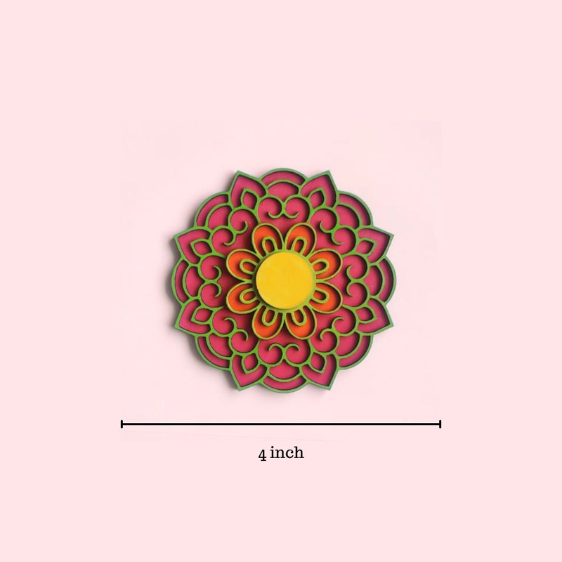 Rangoli and Diya Holder - Set of 2 (4 inch)