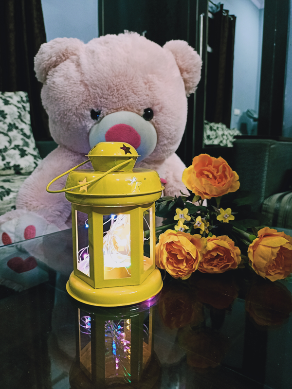 Alisha Exports set of 4 Decorative Yellow & Blue iron Lanterns