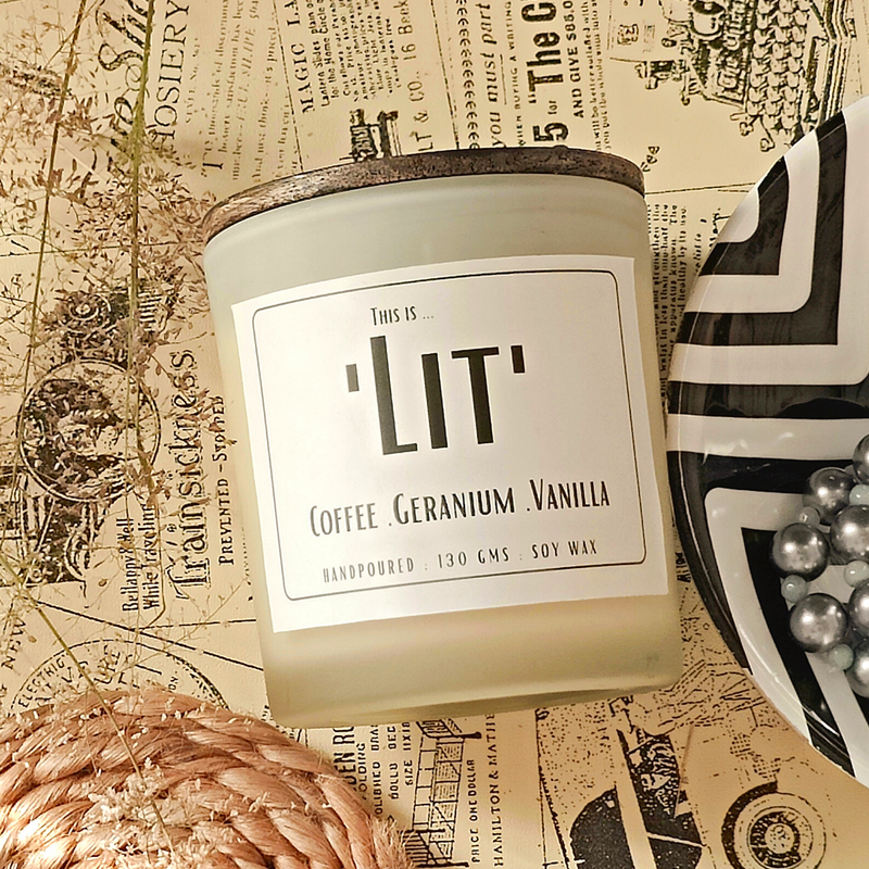 Coffee Geranium Vanilla Scented Natural Soy Wax Candle 